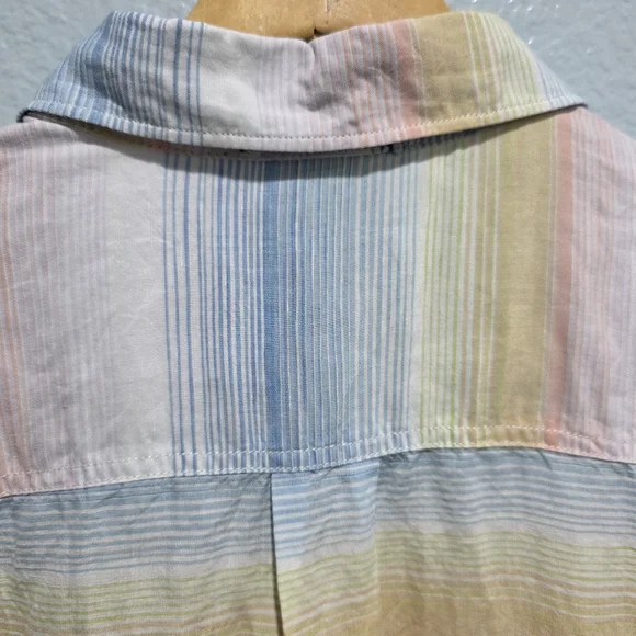 Tommy Bahama Mens Button Down Camp Shirt Short Sleeve Pastel Stripe Size XL. - Picture 5 of 9
